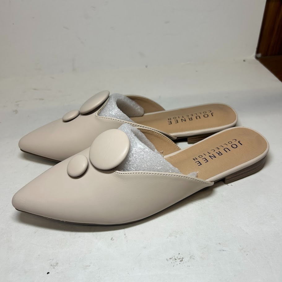 Journee Collection Womens 7.5 M Nude Mallorie Slip On Flats NIB