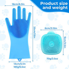 2PCS Dog Washing Gloves and Dog Shampoo Brush, Dog Bath Brush That can add Do...