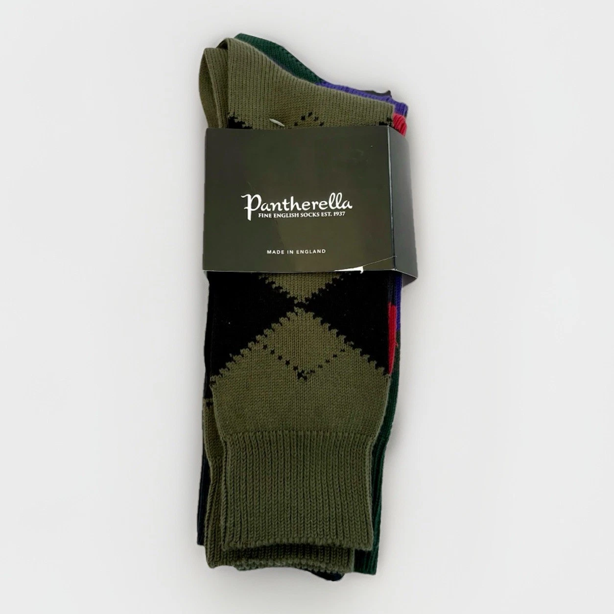 Pantherella Men’s Socks 3 Pack Thick Knit Cotton Medium 7.5-9.5 UK Designer New