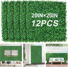 20" x 20" Grass Wall Panels 12 Pcs - Artificial Greenery Decor for Home Gard