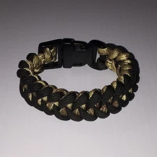 Black gold paracord survival bracelet tactical rope wristband outdoor gear