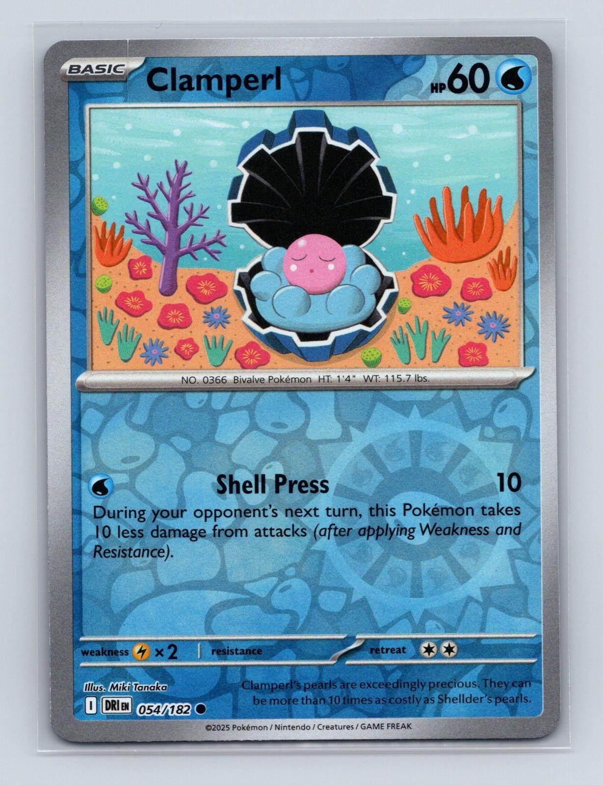 Clamperl 054/182 Common Destined Rivals Pokemon Reverse Holo Near Mint
