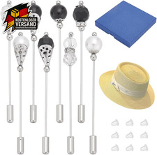 Hutnadeln mit Glasperlen 8er Set lange Stiele für Schals Hüte Schmuck Zubehör