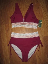 Womens BLOOMING JELLY 2 piece bikini swimsuit  sz L Lg NWT