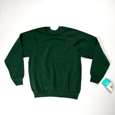 Vintage Tultex Blank Sweatshirt Green Sz L Unisex Solid NWT Deadstock USA New