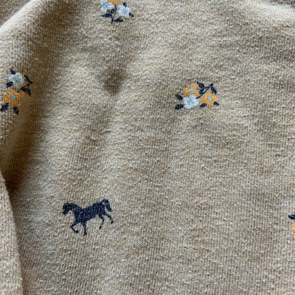 Sudadera Janie and Jack Niño 2T - Beige Caballos y Floral Foto 2 de 4
