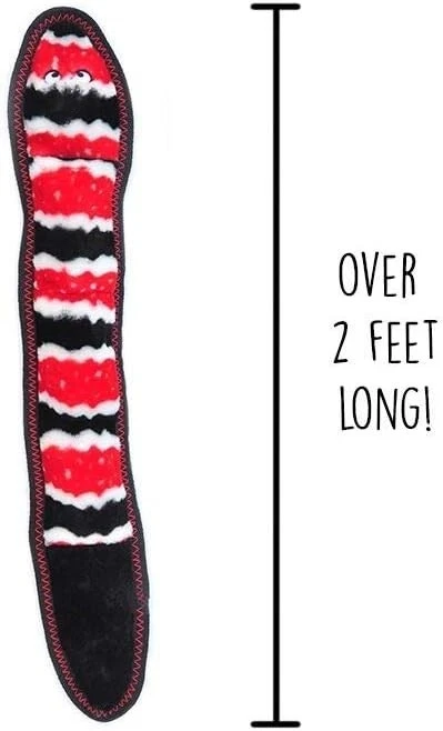 ZippyPaws ZP822 Z Stitch Snake Squeak Toy  Medium Red  - Image 4 of 4