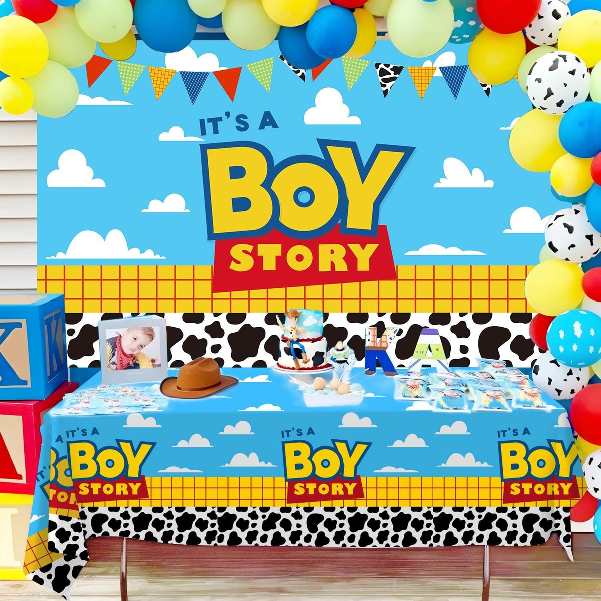 Boy Story Baby Shower Decorations Backdrop Banner,It'S a Boy Stroy