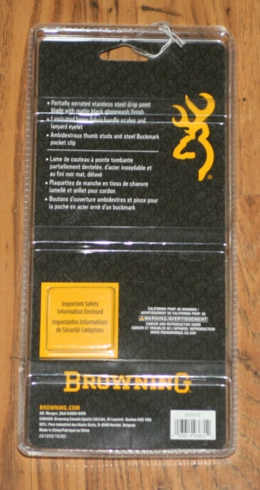 New Browning Hemp Folding Knife - Laminated Hemp Handle - Image 4 of 4