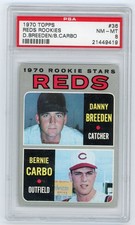 1970 Topps BERNIE CARBO ROOKIE Cincinnati Reds #36 PSA 8 NM/MT Condition!