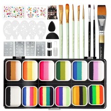 120g Large Capacity Face Painting Kit for Kids - 12 x 10g Non Toxic Water Act...
