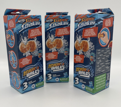 #ad Nerf Super Soaker Hydro Balls 3 Pack Reusable Water Balloons Lot of 3 F6392 NEW $12.95