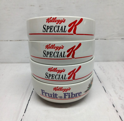 Vintage Kelloggs Müslischalen Special K Obst & Faser Retro Sammlerstücke 1987