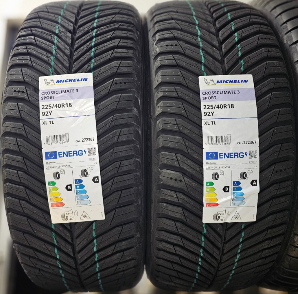 2X MICHELIN CROSSCLIMATE 3 225/40 ZR18 XL 92Y ALL SEASON TYRES 225