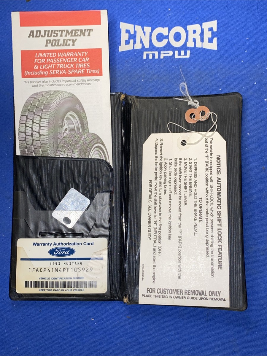 1993 Ford Mustang Owners Manual Electronics Warranty Operating