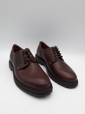 M&S Men's Shoes Brown Genuine Leather Round Toe Lace Up Formal Derby Shoes New