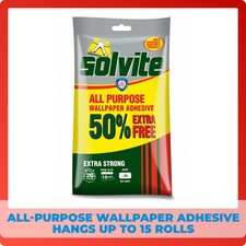 15 Rolls Solvite All Purpose Wallpaper Paste Extra Strong Adhesive Easy Mix