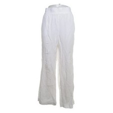 H&M, Palazzohose, Größe: L, Weiß, Leinen/Viskose, Einfarbig, Damen #VoB