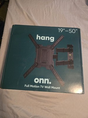 onn. Full-Motion TV Wall Mount 19-50 in 50 lb Black VESA 75x75-400x400