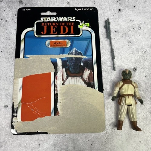 Vintage Star Wars Klaatu Skiff Guard Complete w Card Back Kenner ROTJ NO REPRO