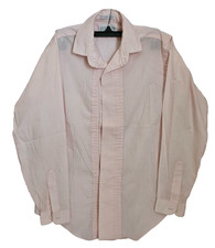 RETRO Stern's Pink Tuxedo Shirt Mens Size 8 Vintage 80s 90s Pleated Formal