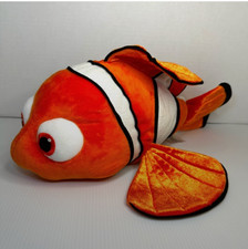 Disney Store Pixar Finding Nemo Orange Clown Fish Large 18" Stuffed Animal Plush