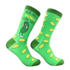 These Are My Pickle Eating Socks Funny Sarcastic Food Graphic Novelty Footwear