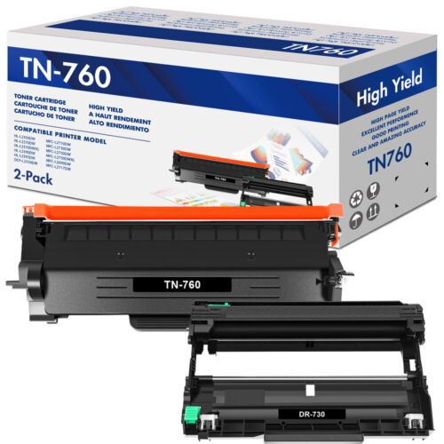 TN760 TN730 Tonerkartusche DR730 Trommel für Brother MFC-L2710DW HL-L2370DW Set - Bild 14 von 16