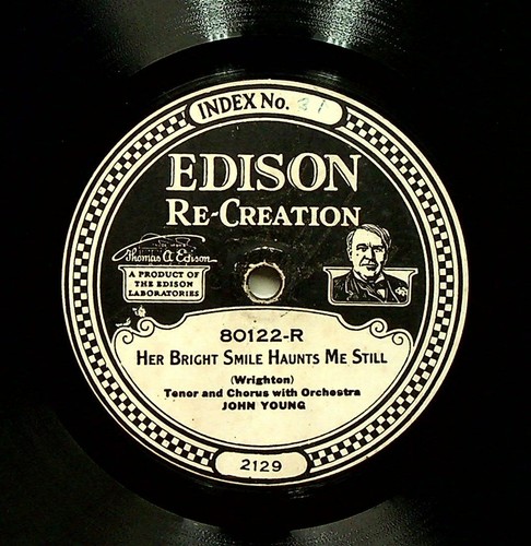 Edison Diamond Disk #80122 John Young Reed Miller Tenor Vocal Bright Smile Mary - 第 1/4 張圖片