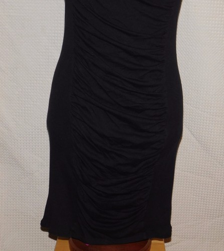 KENNETH COLE Little abito nero con balze maglia elasticizzata donna tg M - Foto 4 di 8