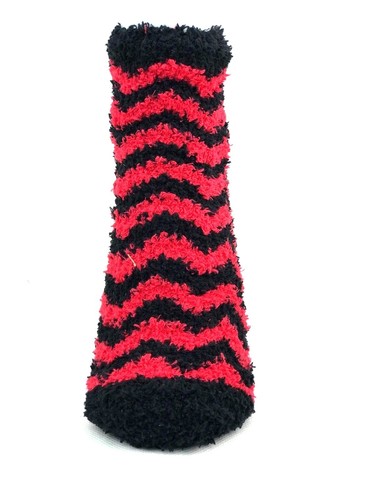Portland Trailblazers Basketball Red & Black Chevron Grip Bottom Fuzzy Socks - Picture 2 of 3