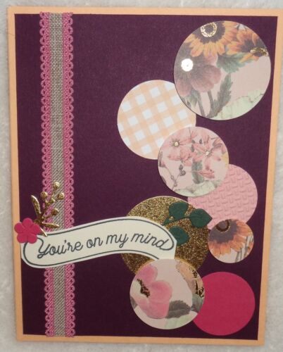 Stampin Up! Card Kit THINKING OF YOU Floral Circle Fun YOU'RE ON MY MIND Friend - Afbeelding 1 van 4
