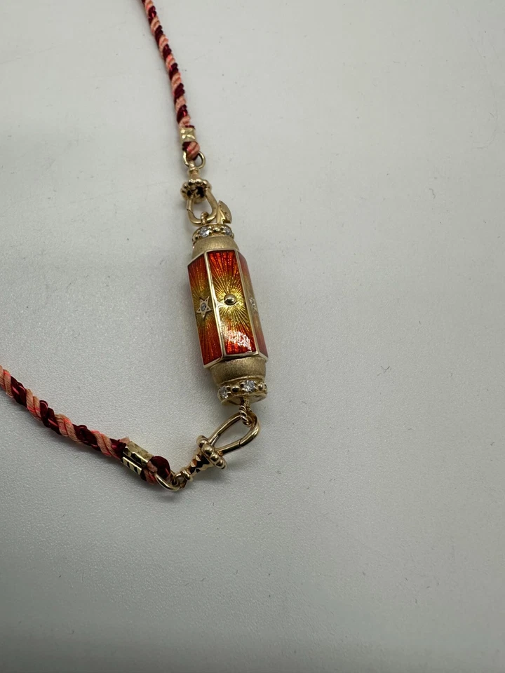 MARIE LICHTENBERG ML-00769 ORANGE BABY LOCKET NECKLACE 14K YELLOW GOLD NEW - Image 4 of 4