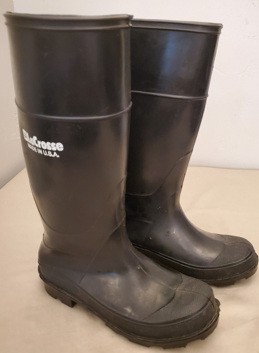 LaCrosse Pull on black Rubber Boots Size Mens size 6 sh5 LaCrosse USA Men main image 3