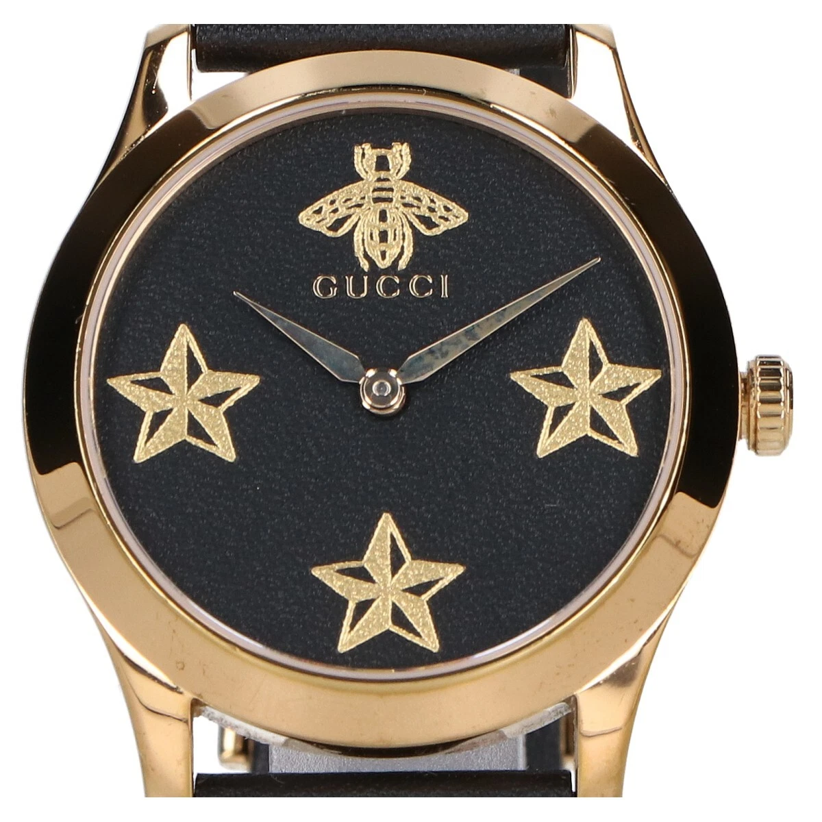 Montre à quartz GUCCI YA1264055 126,4 G ceinture cuir intemporelle or/noir