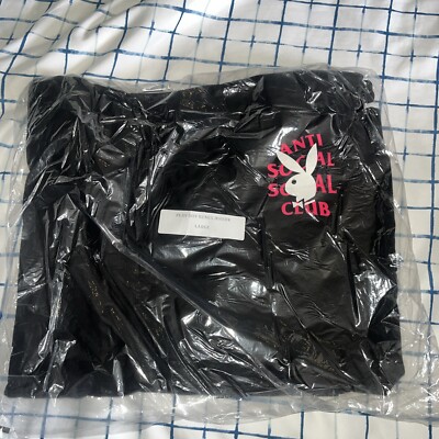 Playboy x Anti Social Social Club Hoodie Black & Pink Remix, Large