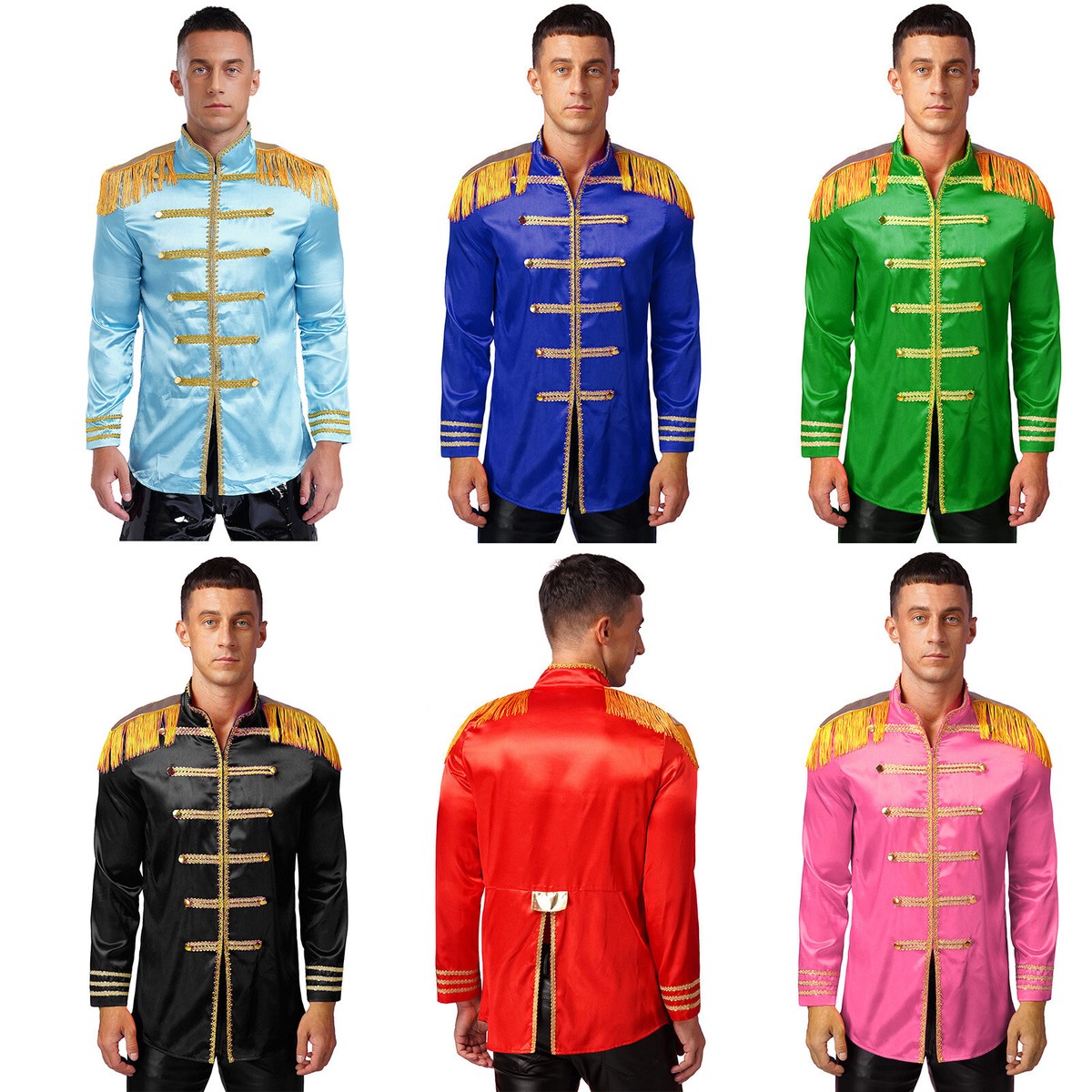 open lace back dress Groovy Rainbow Men Rave Costume for Pride Festivals main image 1