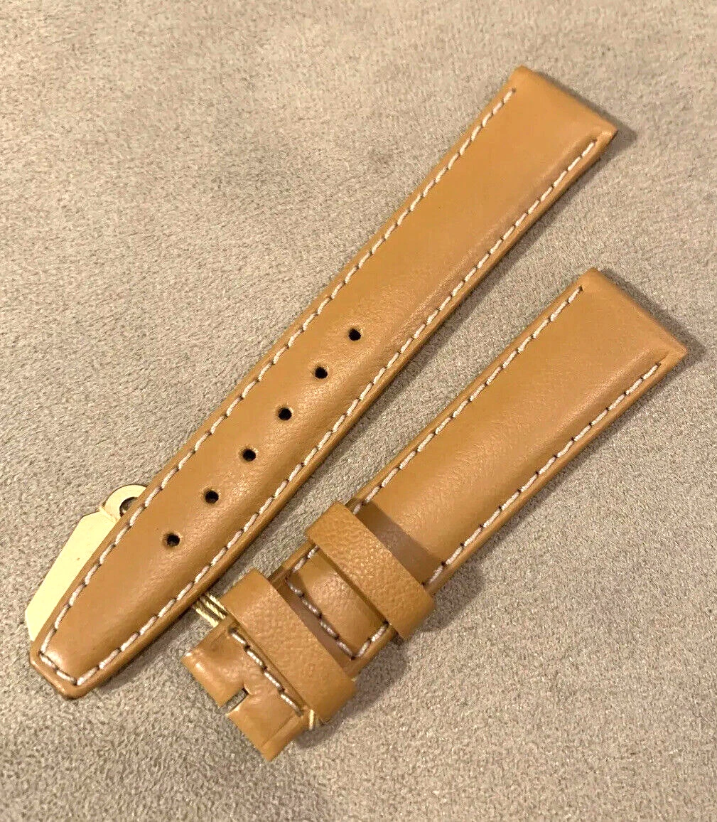Bracelet de montre femme Gucci 16 x 14 marron beige brun cuir de veau lisse