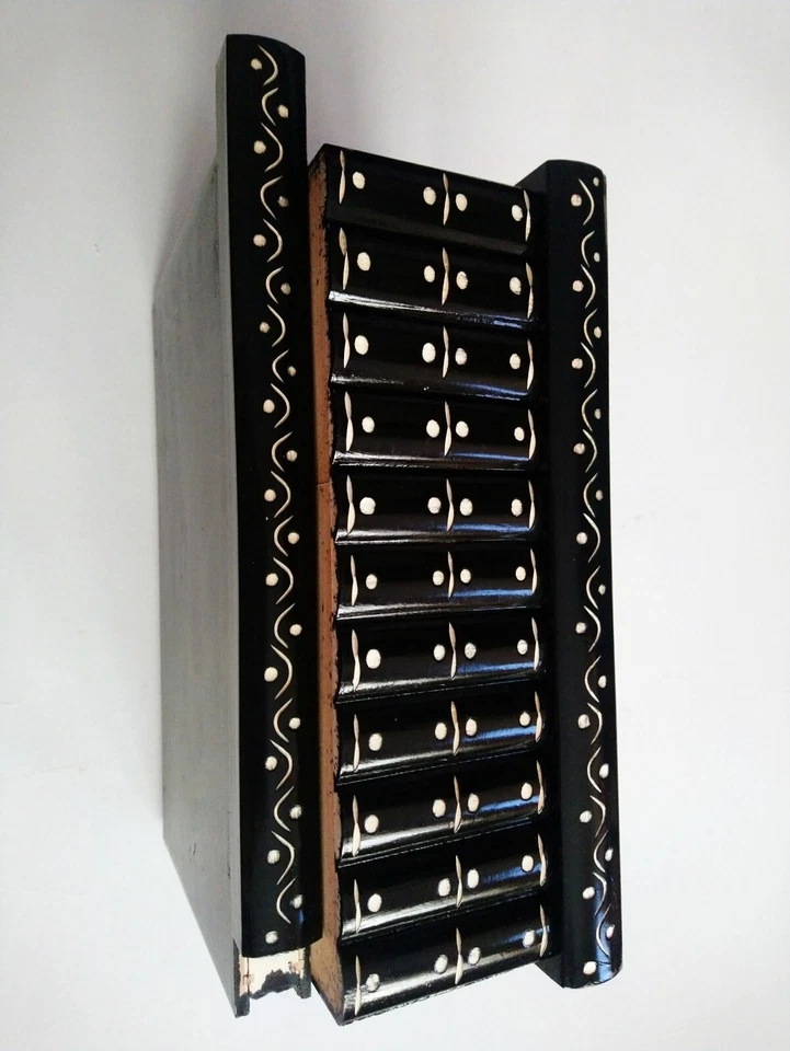 Joyería gigante mágica rompecabezas caja llave oculta tesoro almacenamiento anillo soporte negro Foto 4 de 4