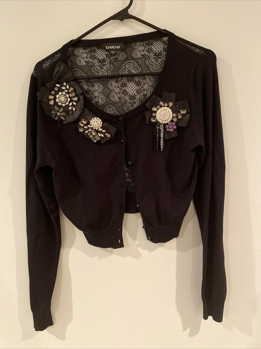 Black cardigan with lace back cheap