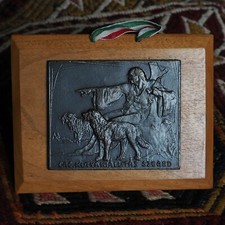 Antique Statue Medal Shepherd Dog Pedigree Tyke Puli Hungary Szeged Pipe Plaque