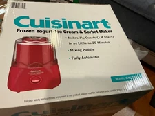 Cuisinart 1.5 Quart Frozen Yogurt Ice Cream Sorbet Maker - Red