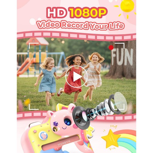MUNBYN Kids Instant Print Camera for Kids 4-Color Printing 1080P Digital Camera - Picture 4 of 8