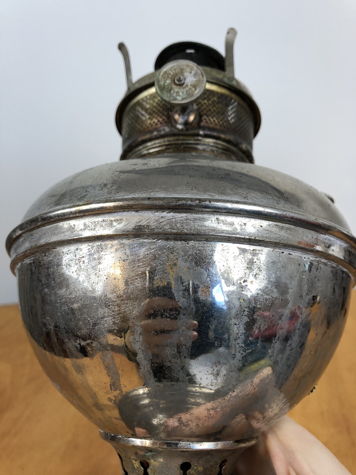 Vintage Millers Vestal Nickel Oil Kerosene Lamp eBay