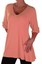 Womens-Fashion-3-4-Sleeve-V-Neck-Plain-Long-Casual-Plus-Size-Blouse-Tunic-Top