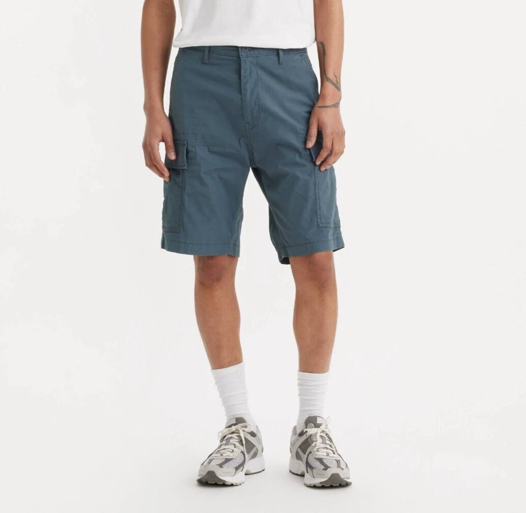 Levi's Carrier Cargo Shorts Men's 44 Dark Slate Poplin 9.5" Inseam New