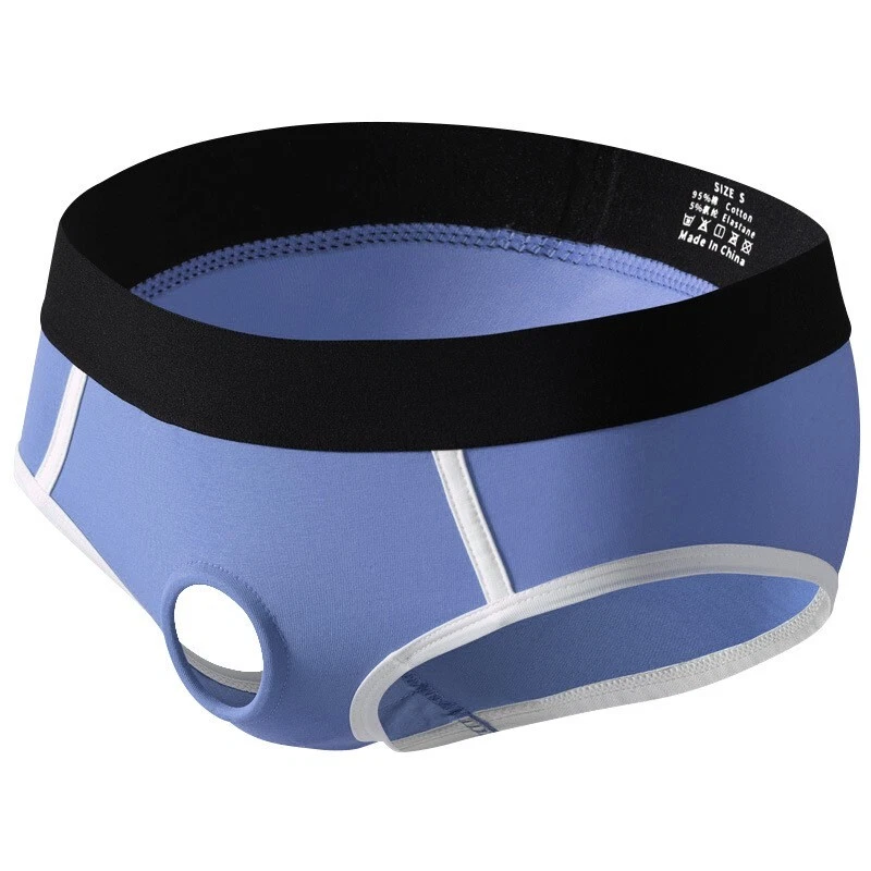Calzoncillos para hombre pene bolsa abierta agujero boxer calzoncillo pene bragas ropa interior Foto 3 de 4