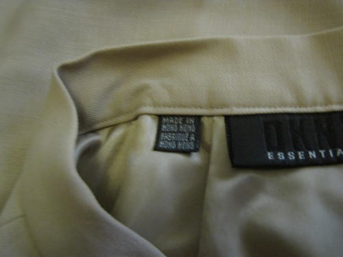 Vintage DKNY Essentials Bleistiftrock Karriere vanille hellbraun 100 % Wolle 14 Hongkong - Bild 5 von 6