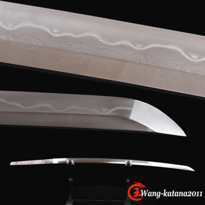 Sharp Naked Bare Blade for Samurai Katana Sword Damascus Folded Steel ClayTemper