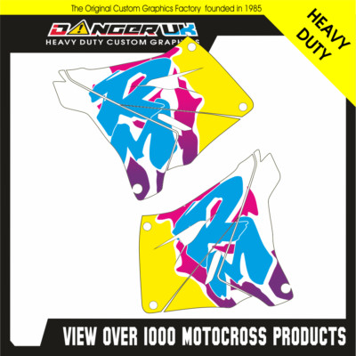 SUZUKI RM 125 250 2001 02 03 04 05 06 07 08 RESTYLE RAD GRAFIK RETRO ZEBRA
